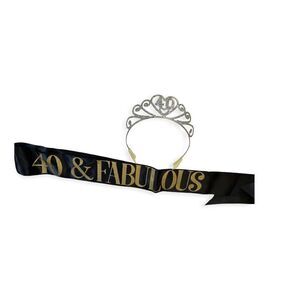 40 Forty & Fabulous Birthday Tiara Crown and Sash